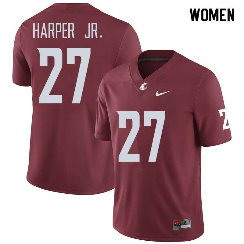 Women #27 Sean Harper Jr. Washington State Cougars College Football Jerseys Sale-Crimson